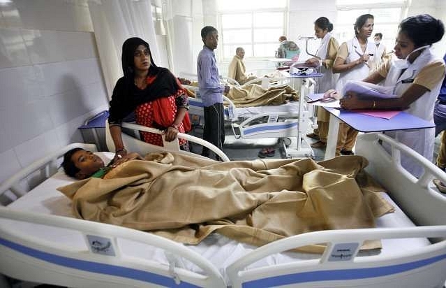 A super-specialty hospital in New Delhi. (Arun Sharma/Hindustan Times via GettyImages)