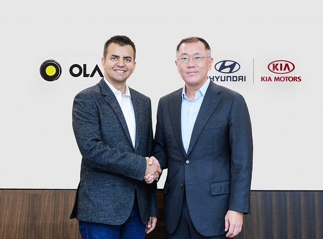 Bhavish Aggarwal of Ola and Euisun Chung of Hyundai. (Website/Ola)