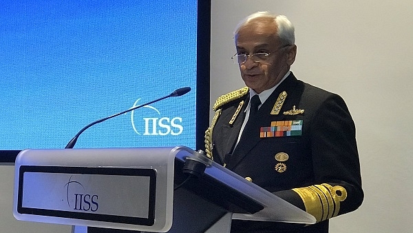 Admiral Sunil Lanba speaking at the IISS in London (@IISS_org)