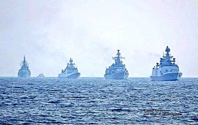 Indian Navy diverts Mission Deployed ships of Training Squadron operating off Mauritius, to Mozambique for HADR efforts in wake of cyclone IDAI (pic via Twitter)