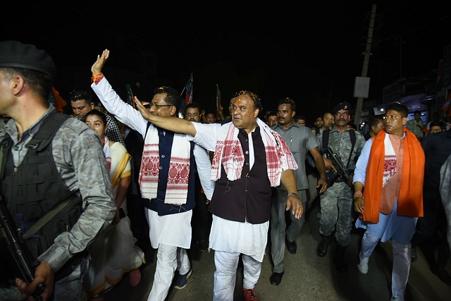 Himanta Biswa Sarma’s road show in Nagaon (Gopal Roy)&nbsp;