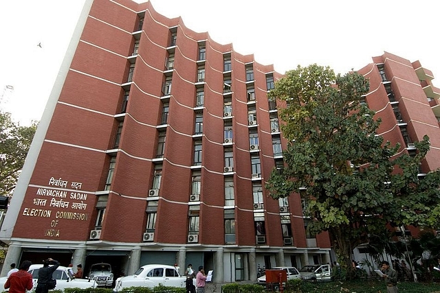 The Election Commission of India office in New Delhi. (Harikrishna Katragadda/Mint via Getty Images)