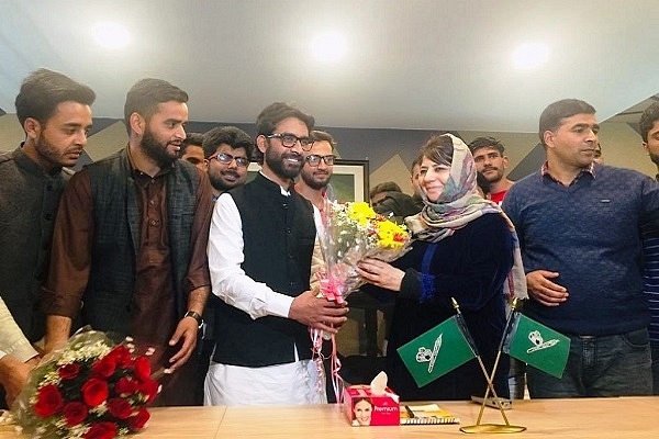 Rape accused activist Talib Hussain joins PDP (@MehboobaMufti/Twitter)