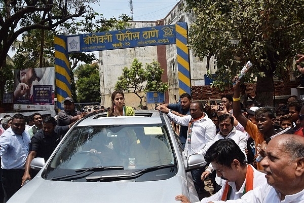 Congress leader Urmila Matondkar during a road show (@OfficialUrmila/Twitter)