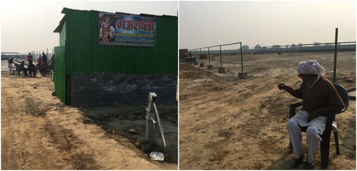 An under-construction <i>gaushala </i>in Khandera in January.