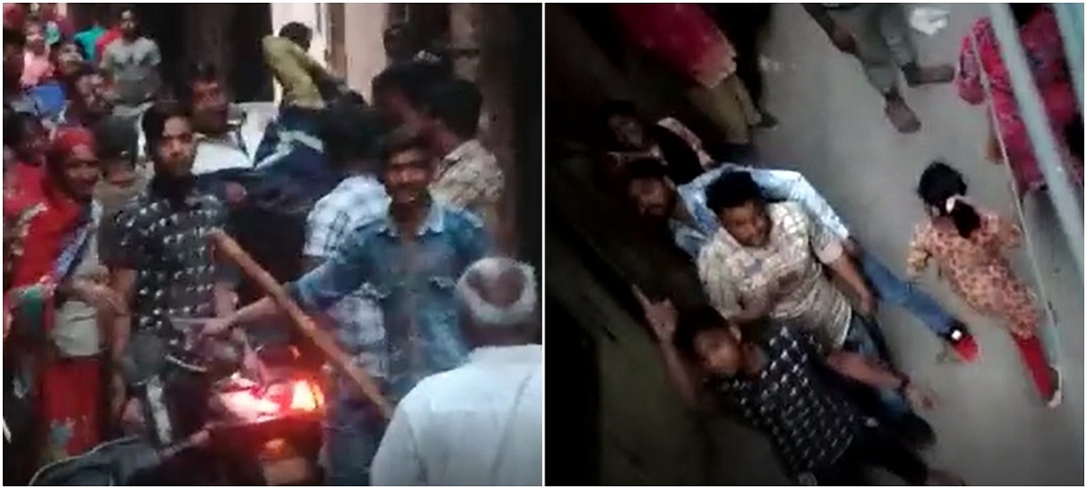 Screenshots of the mob from mobile-shot videos that Swarajya has accessed