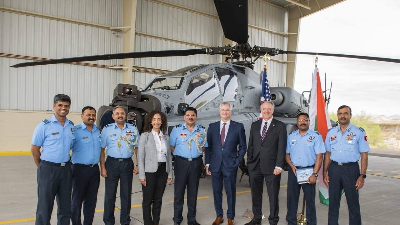 Air Marshal AS Butola represented the IAF and accepted the helicopter in a ceremony at the facility in front of representatives of the US Government. (image via @IndianAirForce/Facebook)