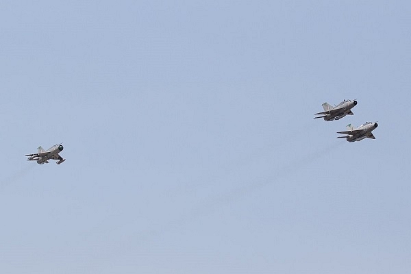 MiG-21s flying in missing man formation (Pic Via Angad Singh)