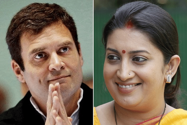 Rahul Gandhi and Smriti Irani