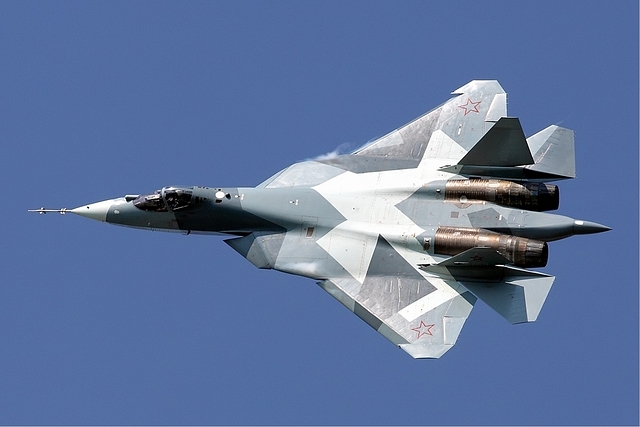 Su-57 aircraft. (<a href="https://upload.wikimedia.org/wikipedia/commons/2/28/T-50_%28Su-57%29_%2836349482491%29.jpg">Wikimedia Commons/Dmitry Terekhov</a>)