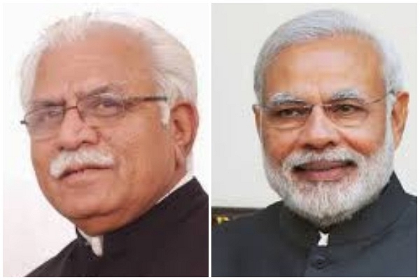 Manohar Lal Khattar and Narendra Modi.