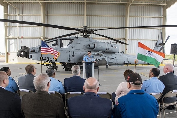 An IAF officer speaks at the official handing over ceremony. (@ANI/Twitter)