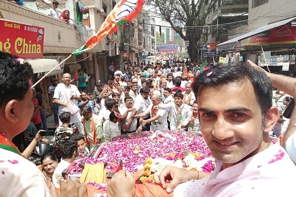 Gautam Gambhir during a rally in Delhi (@GautamGambhir via Twitter)