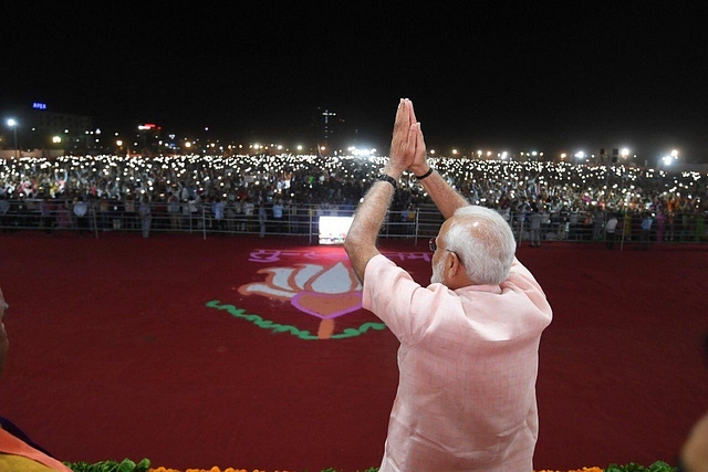 Prime Minister Narendra Modi at an election rally. (@narendramodi)