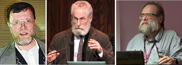 Indologist Wilhelm Halbfass (left) was one of the earliest critic of Pollock’s (centre) ‘Deep Orientalism’. Elst (right) sensitizes Hindus as to how Pollock has grown from strength to strength in ‘academic demonizing of Hinduism’. 