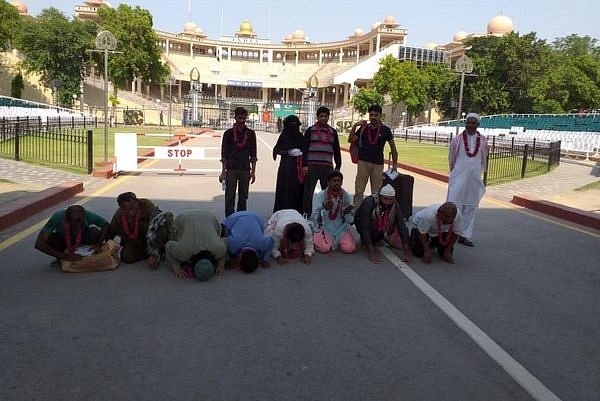 Released Pakistani prisoners near Attari-Wagah border. (Pic Via ANI)