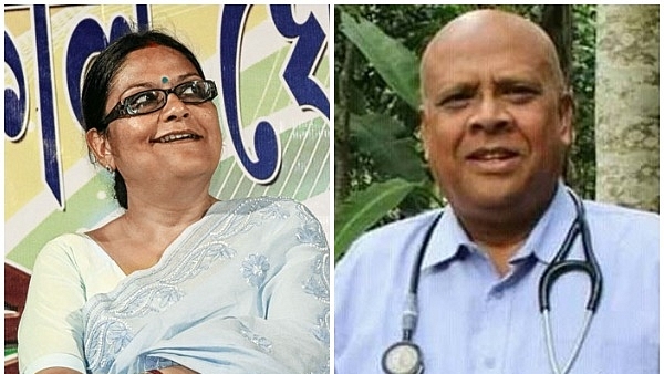 Trinamool’s Kakoli Ghosh Dastidar (L) and BJP’s Mrinal Kanti Debnath (R)