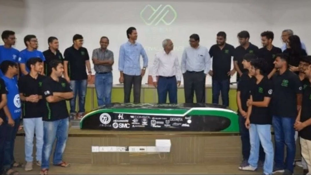 The team is visualising to develop technologies for a future mode of high-speed transportation, which could be applied in various sectors of defence, logistics among others. (image via @iitmhyperloop/facebook)