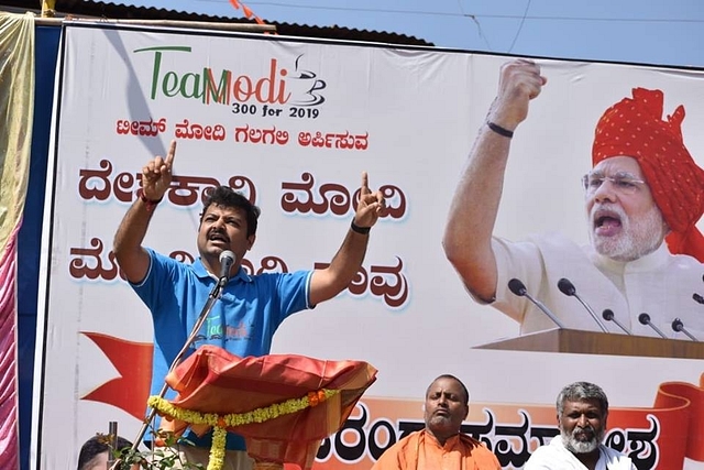 Chakravarthi Sulibele addressing a rally