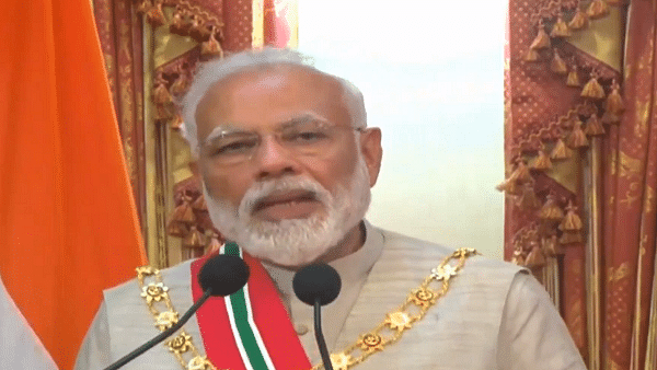 Prime Minister Narendra Modi at a joint press conference with Maldivian President Ibrahim Mohamed Solih (@PMOIndia/Twitter)