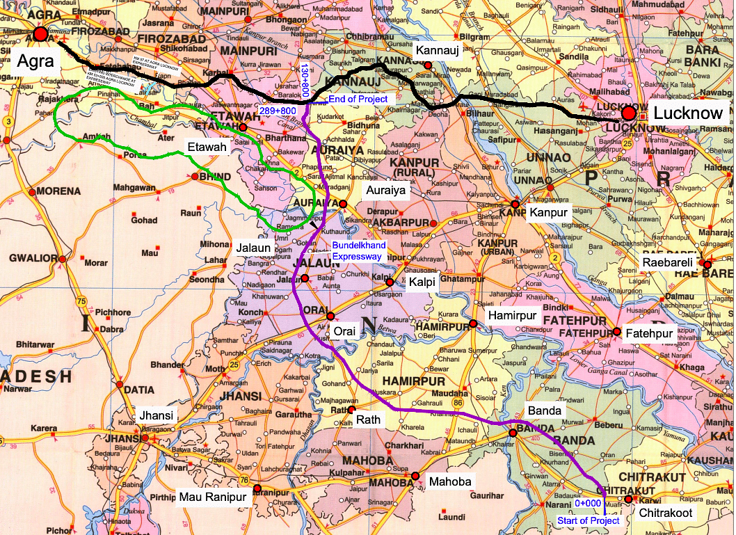 Alignment of the Bundelkhand Expressway. (UPEIDA)