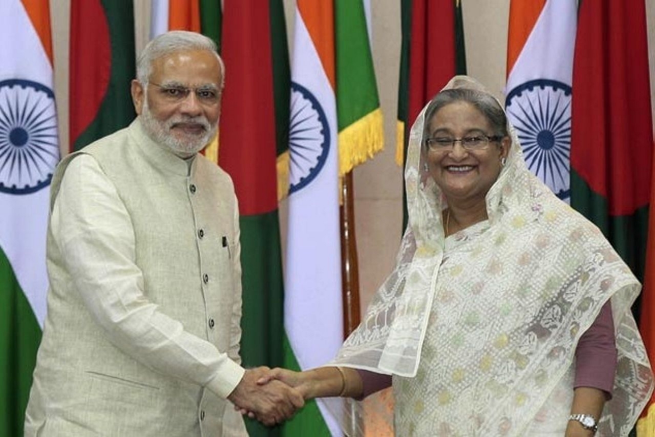 Prime Minister Narendra Modi with his Bangladesh counterpart Sheikh Hasina. (GettyImages)