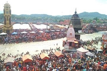 Lakhs of Kawariyas throng Haridwar (Source: @ANI/Twitter)