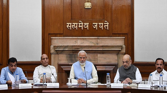 Prime Minister Narendra Modi along with his cabinet during the meet. (@airnewsalerts/Twitter )&nbsp;