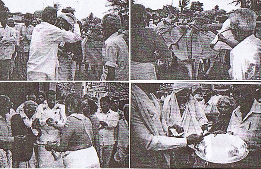Devendrakula Vellalars ceremoniously honoured as Siva and Parvathi in Perur: [courtesy Dr. The.Gnanasekaran]