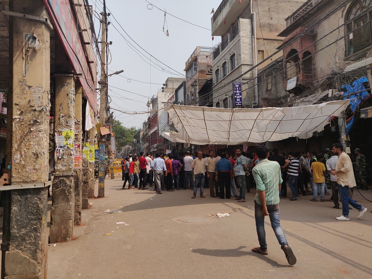 Crowd gathered on Tuesday in Lal Kuan market