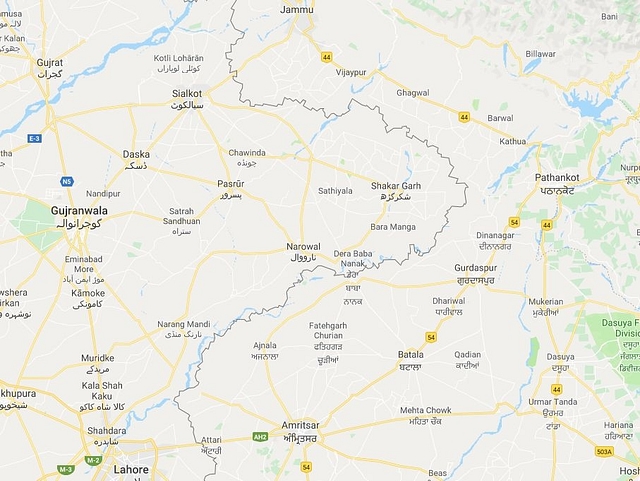 The Shakargarh Bulge. (via Google Maps)