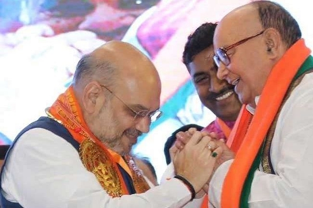 Amit Shah and N Bhaskara Rao (pic via Twitter)