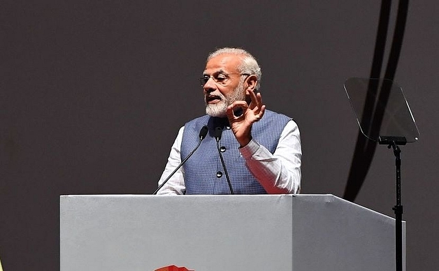 Prime Minister Narendra Modi delivers a speech in Gandhinagar. (PRAKASH SINGH/AFP/Getty Images)&nbsp;