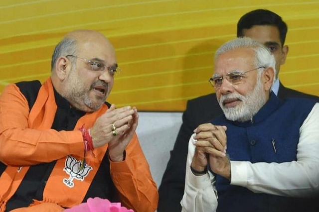 Prime Minister Narendra Modi with Union Home Minister Amit Shah.