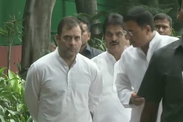 Rahul Gandhi with Randeep Surejwala heading to the CWC meeting (@ANI/Twitter)