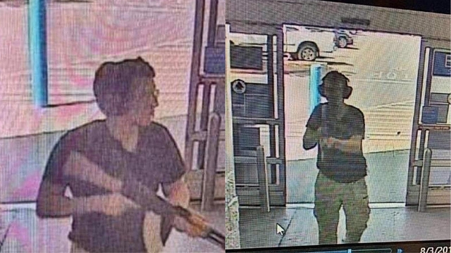 The CCTV still showing the armed culprit entering the Walmart outlet. (Image Source:- Twitter/@stevesilberman)