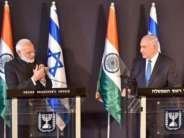 India’s PM Narendra Modi with Israeli PM Benjamin Netanyahu.