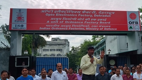 Ordnance factory workers in Dehradun. (Pic via Twitter)