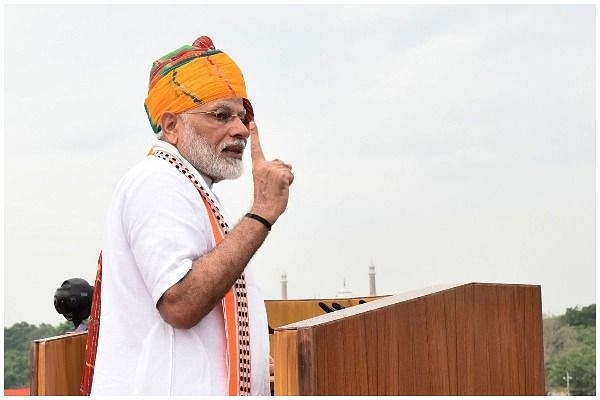 Prime Minister Narendra Modi addressing the nation on Independence Day. (PIB/Twitter)