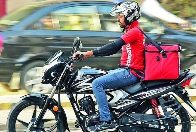 A Zomato delivery person