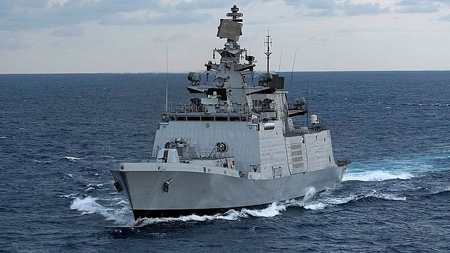 INS Satpura, part of the Shivalik-class warships. (via Wikimedia Commons)