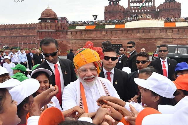 PM Modi at the Independence Day celebrations. (via Twitter)