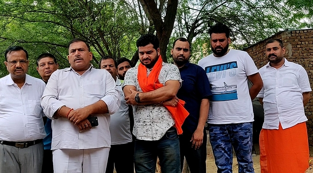 Devdutt Sharma (second from left) with his group of Faridabad-based cow welfare trust