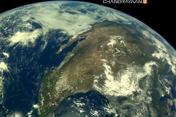 An image taken by Chandrayaan-2. (@isro/Twitter)