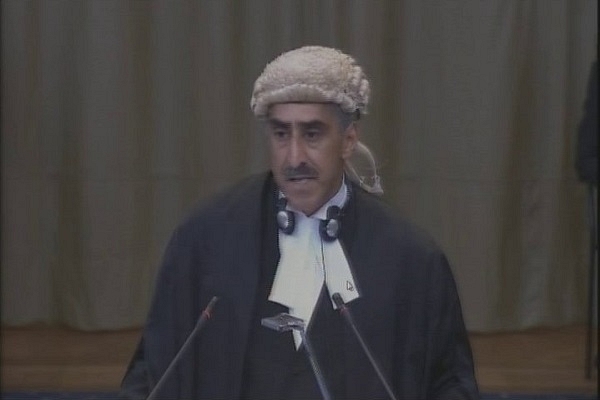 Khawar Qureshi at the ICJ (@ANI/Twitter)