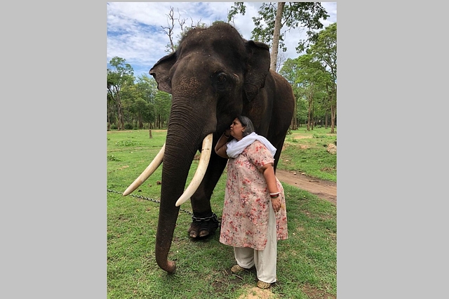 Vishalakshi Devi with her elephant