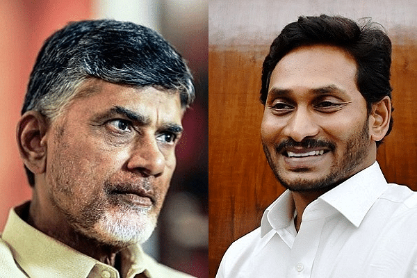 Chandrababu Naidu - left, Jagan Reddy - right&nbsp;