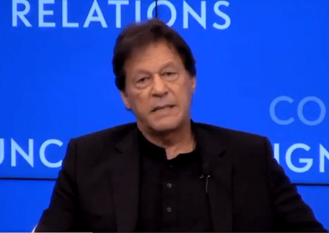 a screenshot of the interview of Pakistani PM Imran Khan (Source: Twitter)