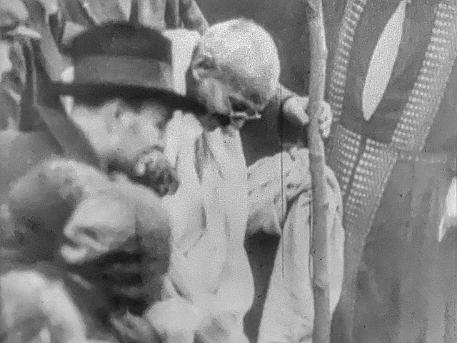 Mahatma Gandhi plants a tree during his visit to England. (via NFAI/Twitter)