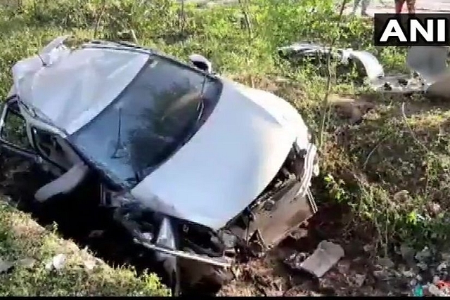 The car in which the players were travelling (@ANI/Twitter)
